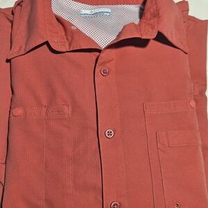 Columbia Men's Brick Red Casual Button Down Shirt